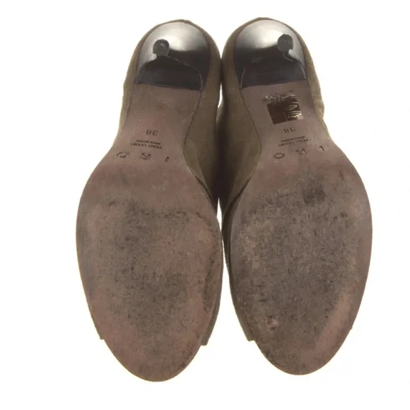 Genuine leather Suade lace up booties